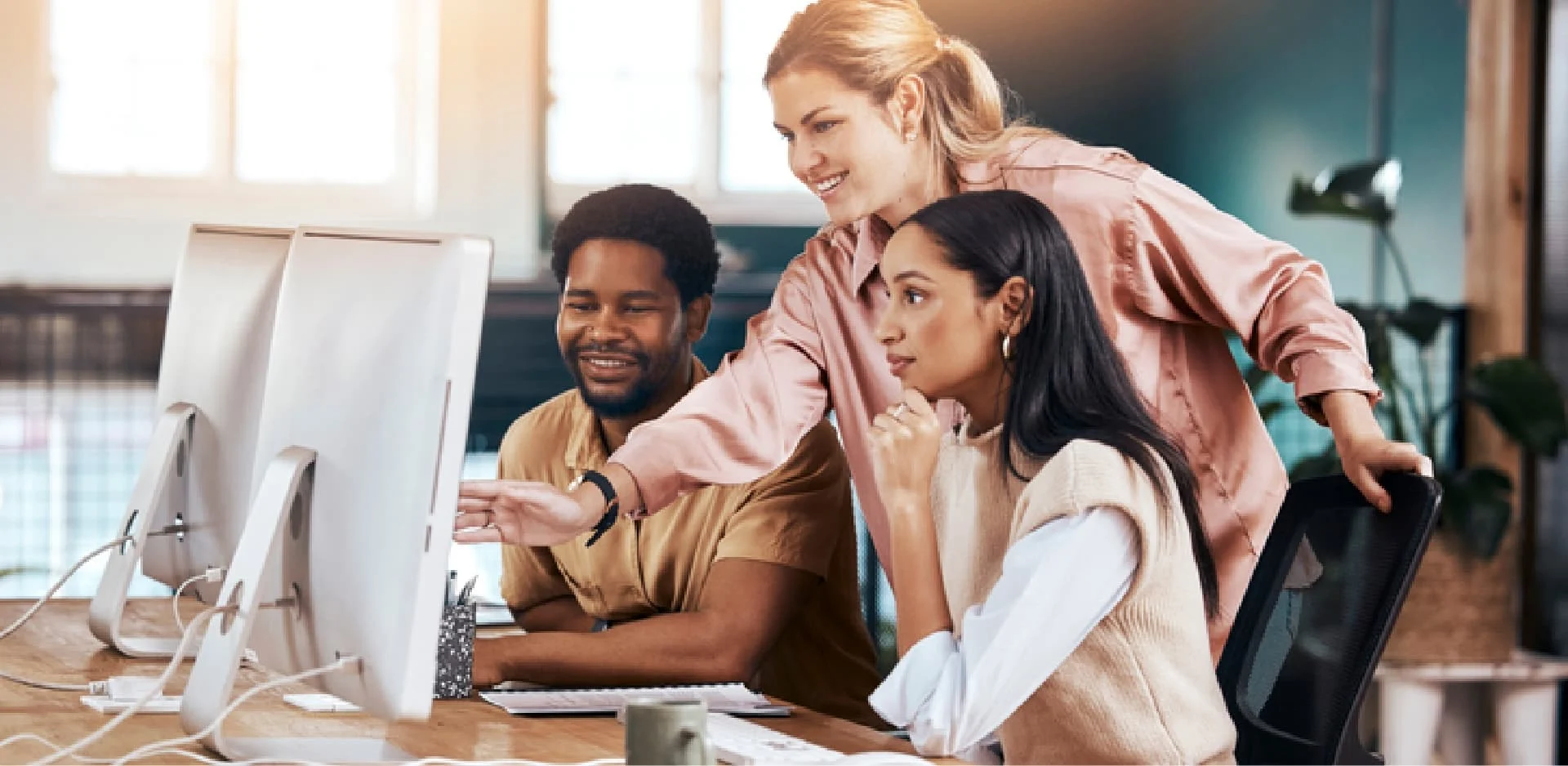 Diverse team meeting